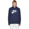 Nike Club Reflective Logo Hoodie In Navy In Midnight Navy/reflective