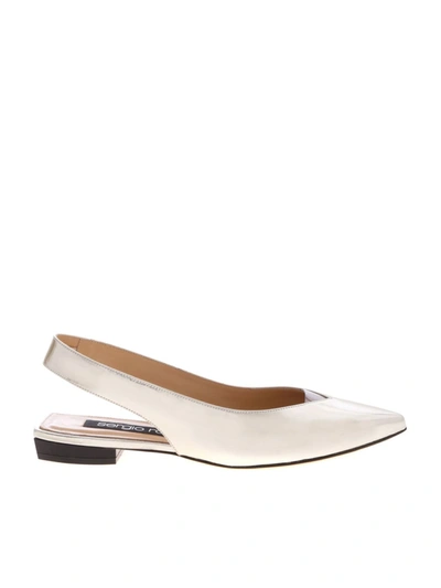 Sergio Rossi Sr Milano Slingbacks In Silver Leather