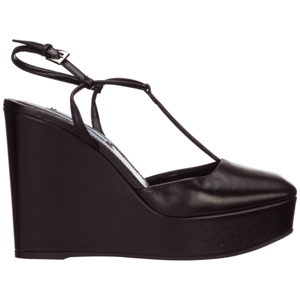 black platform court shoes
