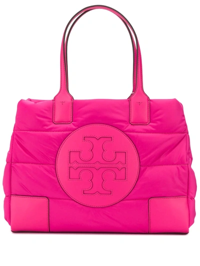 Tory Burch Ella Mini Quilted Nylon Tote Bag In Pink