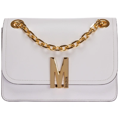 Moschino Women's Leather Shoulder Bag M In White