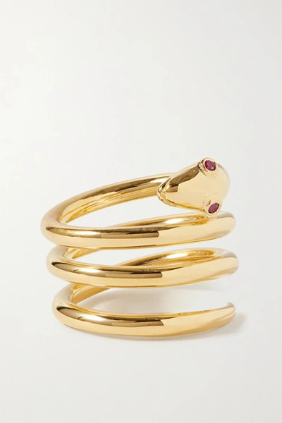 Sophie Buhai Net Sustain Gold Vermeil Ruby Ring