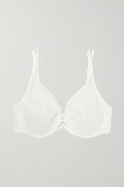 Maison Lejaby Joli Cotton And Broderie Anglaise Tulle Underwired Bra In White