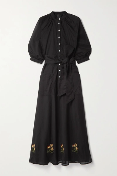 Acheval Pampa Argentina Cotton-voile Maxi Dress In Black