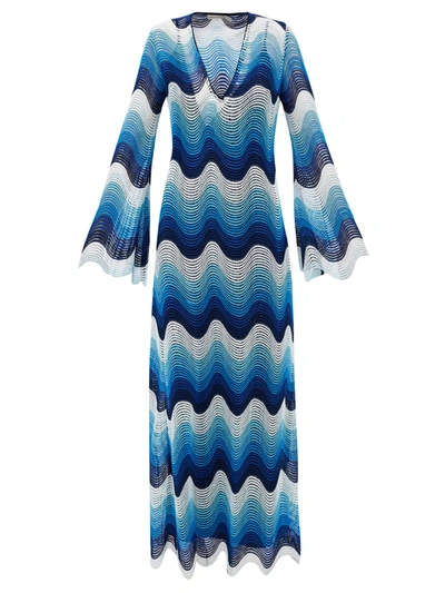 Mary Katrantzou Rolling In The Deep Crochet-knit Maxi Dress In Blue