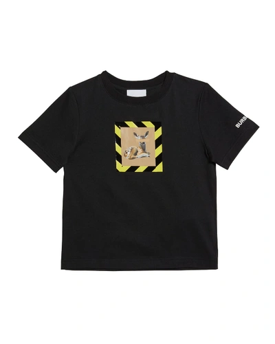 Burberry Boys' Renley Deer Print T Shirt - Little Kid, Big Kid In Black