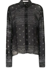 Dion Lee Bandana-print Sheer Shirt In Black