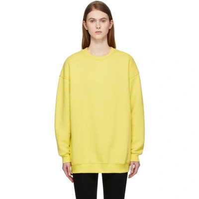 Acne Studios Inverted Label Sweatshirt In Canary Yellow