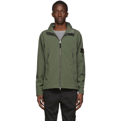 Stone Island Green Soft Shell-r Jacket In V0058 Olive | ModeSens