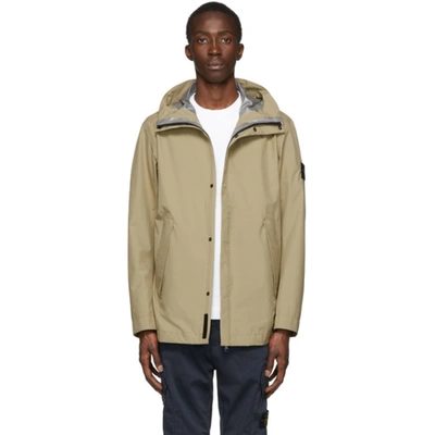 Stone Island Beige Hooded Jacket In V0098 Dkbge Modesens
