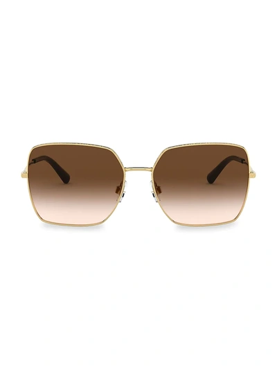 Dolce & Gabbana Metal Square Sunglasses In Gold