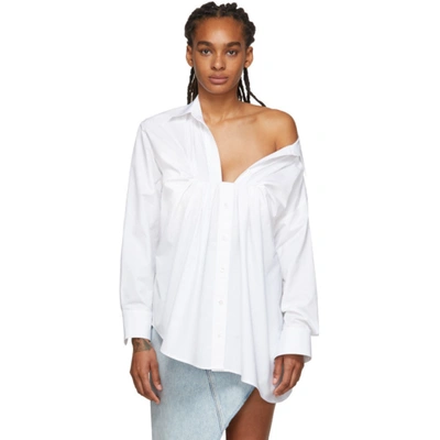 Alexander Wang Bustier Tucked Oxford Blouse In White