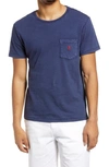 Polo Ralph Lauren Blue Embroidered Chest Pocket T-shirt In Cruise Navy