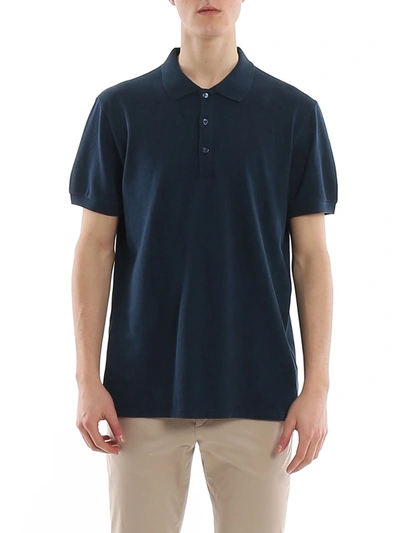 Etro Tonal Paisely Patterned Polo In Blue