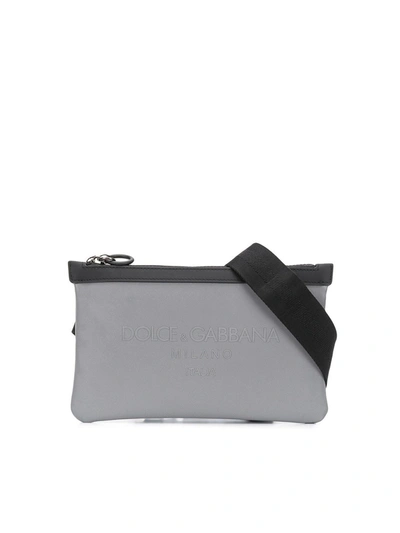 Dolce & Gabbana Palermo Reflector Neoprene Belt Bag In Grey