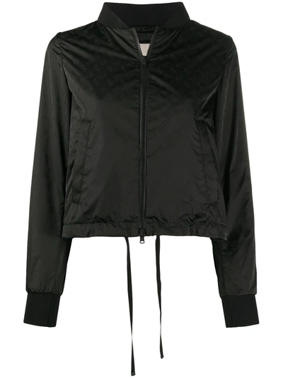 Herno Designer Logo Techno Fabric Bomber In Black