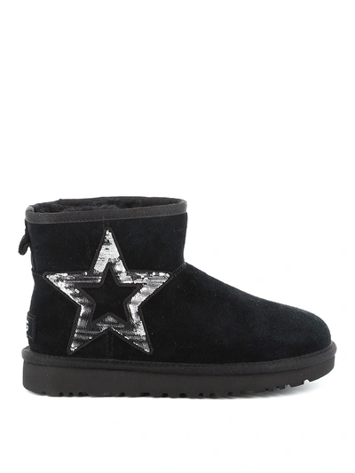 Ugg Mini Star Ankle Boots In Black