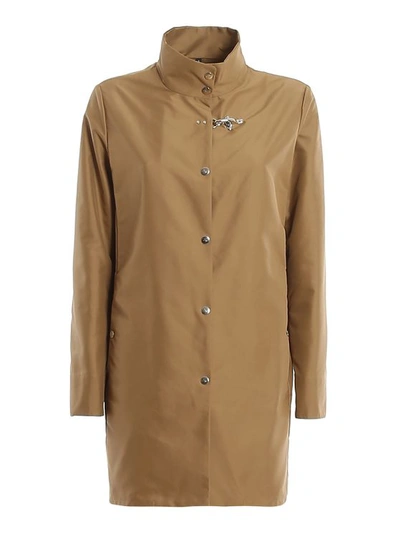 Fay Tech Fabric Short Coat In Camel