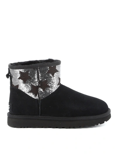 Ugg Mini Sequin Stars Ankle Boots In Black