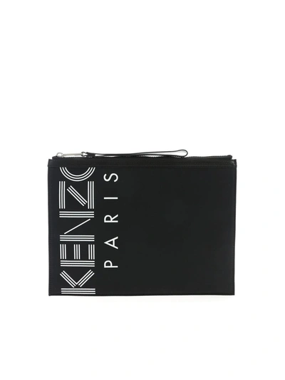 Kenzo Logo A4 Clutch Bag In Black