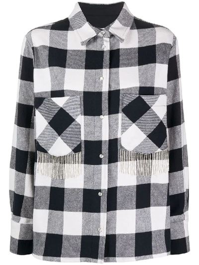 Woolrich Beaded Check Flannel Shirt In Blue
