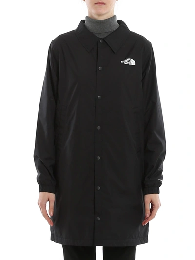 The North Face Logo Print Dust Coat In Black