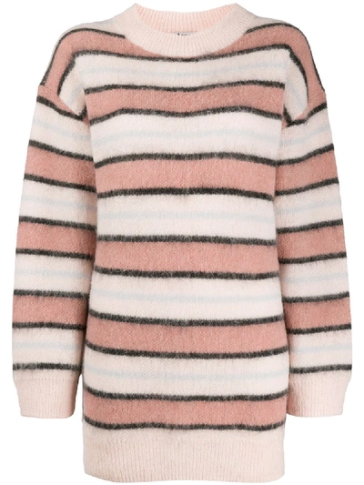 Acne Studios Karalynn Intarsia-striped Oversized Sweater In Striped Sweater