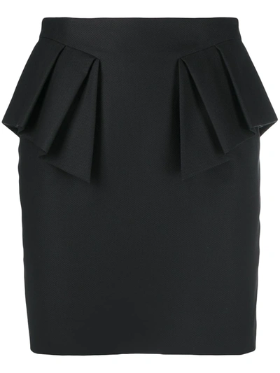Alexandre Vauthier Peplum-waist Cotton Mini Skirt In Black