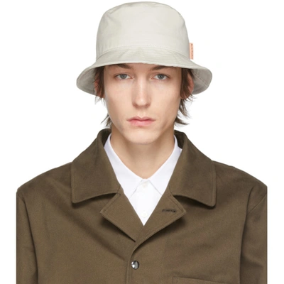 Acne Studios Beige Cotton Canvas Bucket Hat In Oat Beige