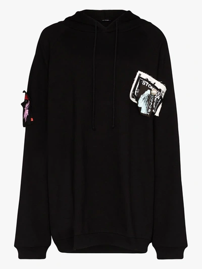 Raf Simons Oversized Patch-detailed Hoodie In Black