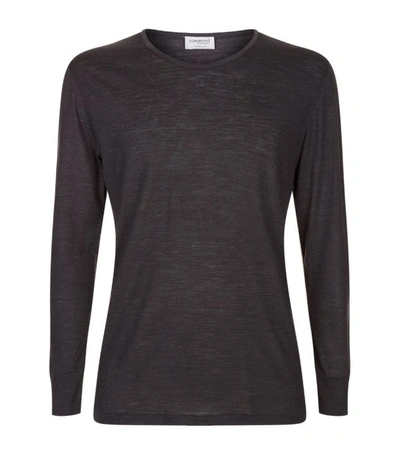 Zimmerli Wool And Silk Long-sleeved Top In Grey