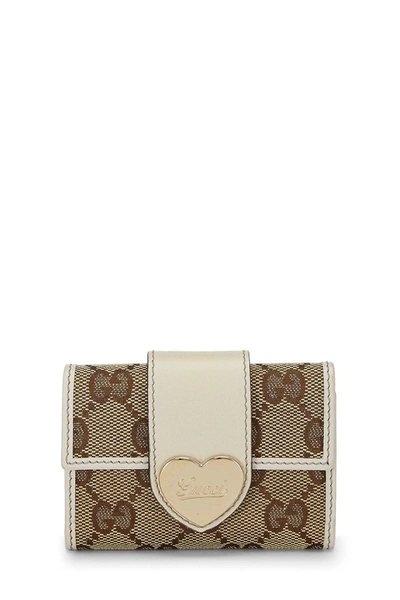 Pre-owned Gucci Ivory Gg Canvas Key Holder
