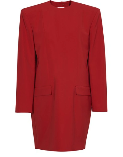 Balenciaga Fluid Technical Twill Dress In Red