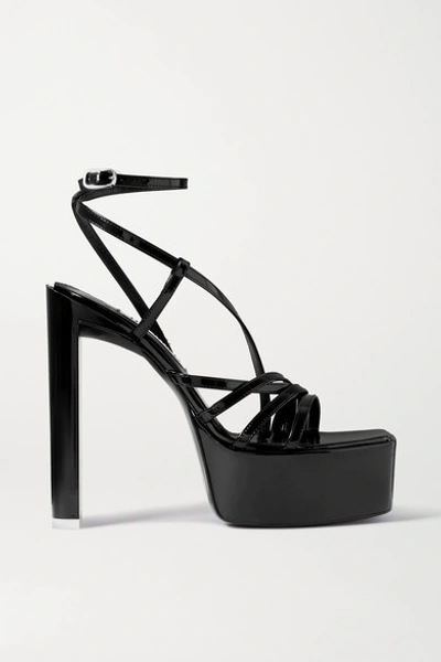 Attico Venice Patent-leather Platform Sandals In Black