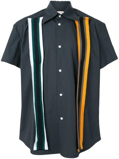 Namacheko Ukayee Striped-patch Cotton Shirt In Blue