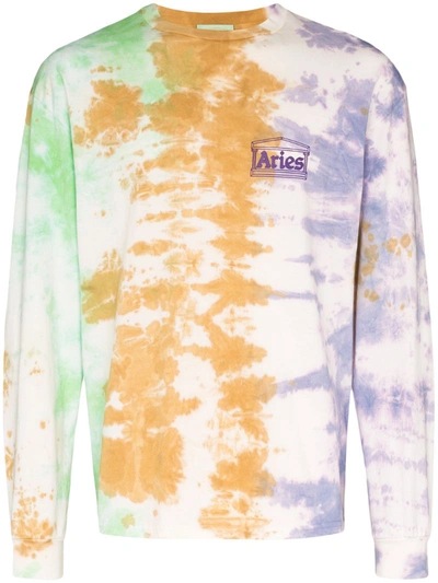Aries Tie-dye Cotton Jersey Long-sleeved T-shirt In Multi