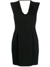 Versace V-neck Mini Dress In 黑色