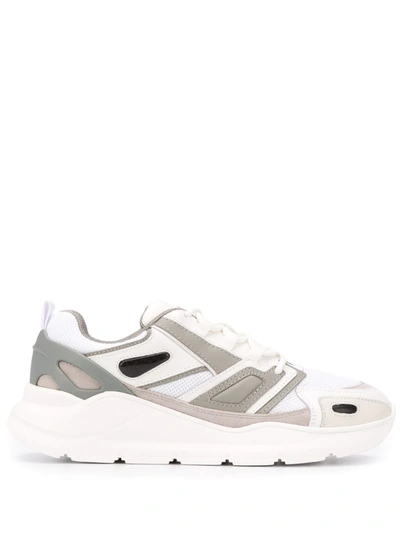 Sandro Futura Leather And Mesh Technical Trainers In White