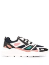 Sandro Futura Leather And Mesh Technical Trainers In Navy+blue