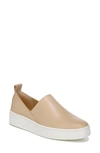Vince Saxon Napa Leather Slip-on Sneakers In Wheat