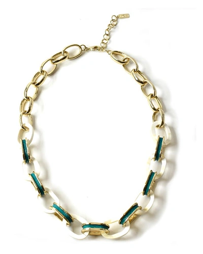 Akola Mixed-media Chain Necklace In Turquoise