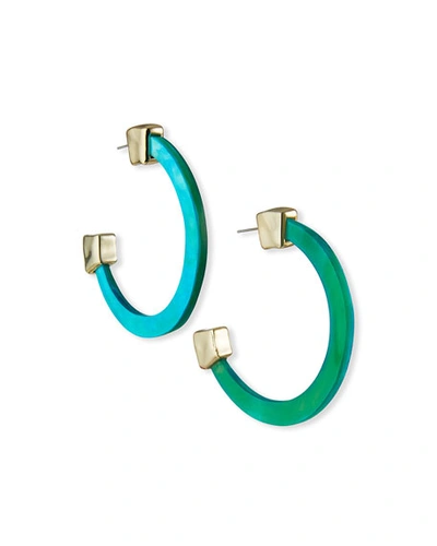 Akola Large Horn Hoop Earrings, Turquoise