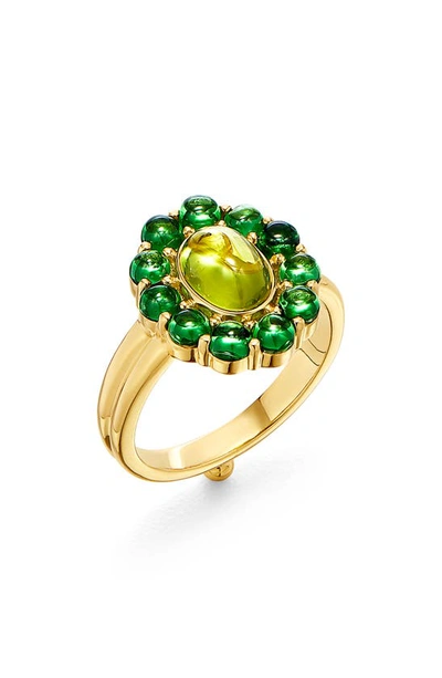 Temple St Clair Women's Dreamcatcher 18k Yellow Gold, Tsavorite & Peridot Cocktail Ring In Green/gold