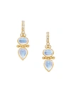 Temple St Clair Women's 18k Yellow Gold, Blue Moonstone & Diamond Dynasty Double-drop Earrings In Blue/gold