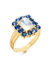 Temple St Clair Women's Dreamcatcher 18k Yellow Gold, Blue Moonstone & Blue Sapphire Ring
