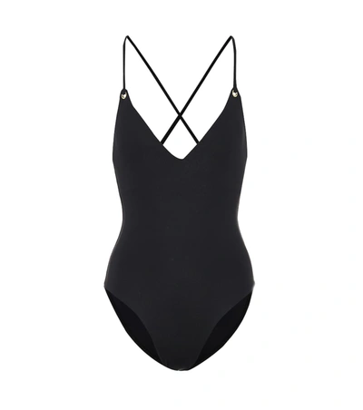 Melissa Odabash Catalina Lace-up Swimsuit In Black
