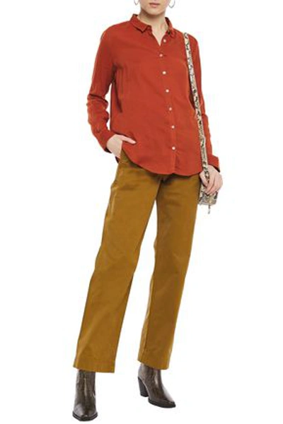 American Vintage Kelia Cotton-twill Straight-leg Trousers In Light Brown