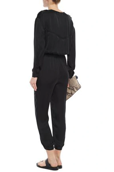 American Vintage Akining Cropped Washed-cupro Jumpsuit In Black