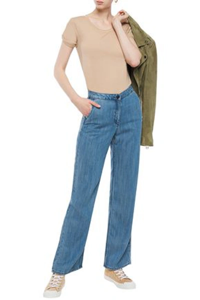 American Vintage Dezi Mid-rise Straight-leg Jeans In Mid Denim