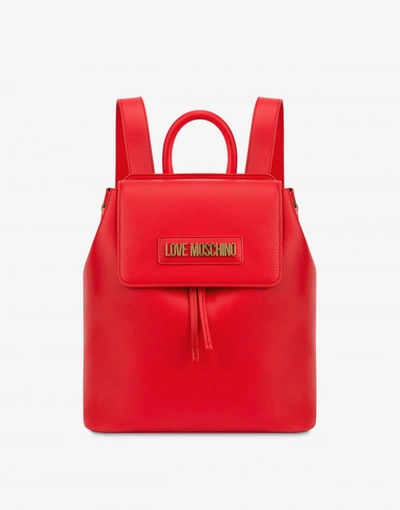 Love Moschino Backpack With Lettering Logo In Red